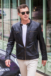 Steve McQueen Dennis 2 Black Leather Jacket for Men